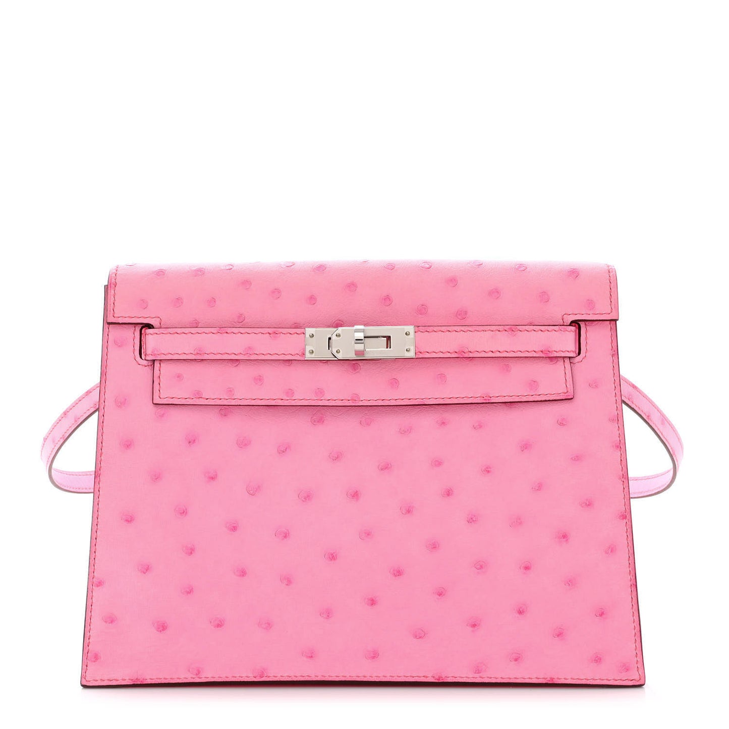 Ostrich Kelly Danse II Belt Bag Rose Bubblegum