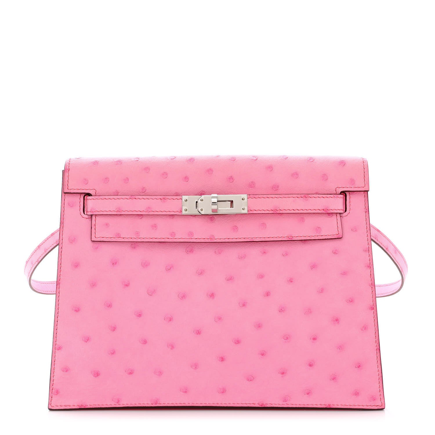Hermes Ostrich Kelly Danse II Belt Bag Rose Bubblegum 1 of 11