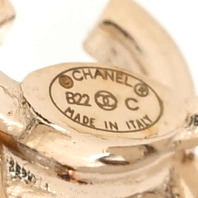 Chanel Metal Strass Lip Ring Set Gold 4 of 6