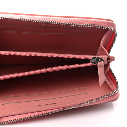 Chanel Caviar Quilted Medium Stripe Filigree Zip Around Wallet Pink White 5 of 8