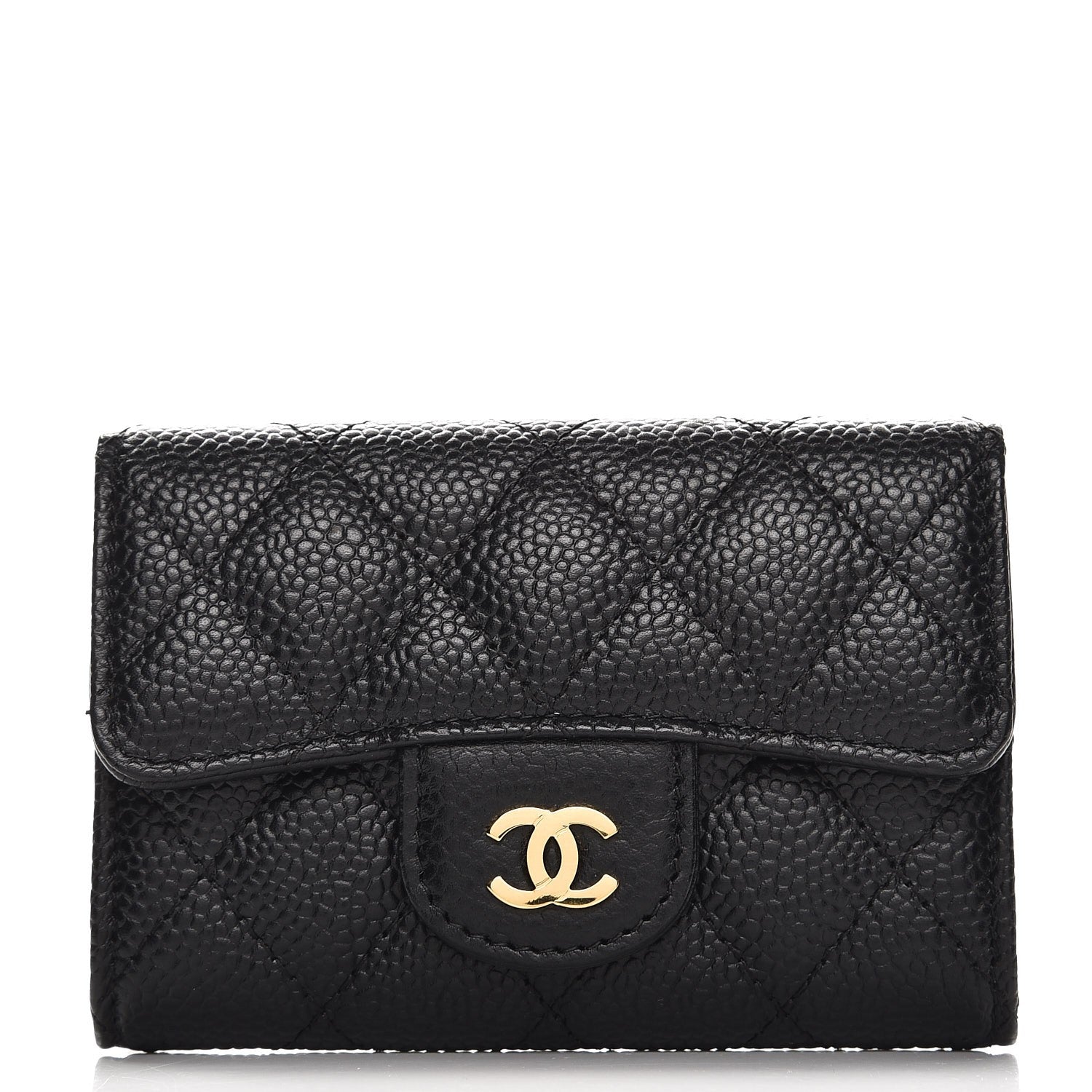 Chanel Caviar Quilted Flap Card Holder Black 1 of 9