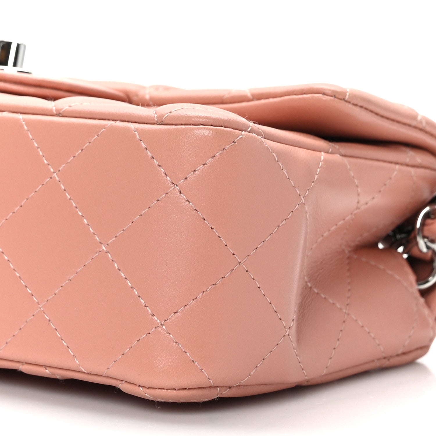 Chanel Lambskin Quilted Mini Rectangular Flap Light Pink 9 of 9