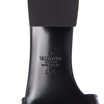 Valentino Garavani Grainy Cowhide VLogo 45mm Slide Sandals 37.5 Black 6 of 7