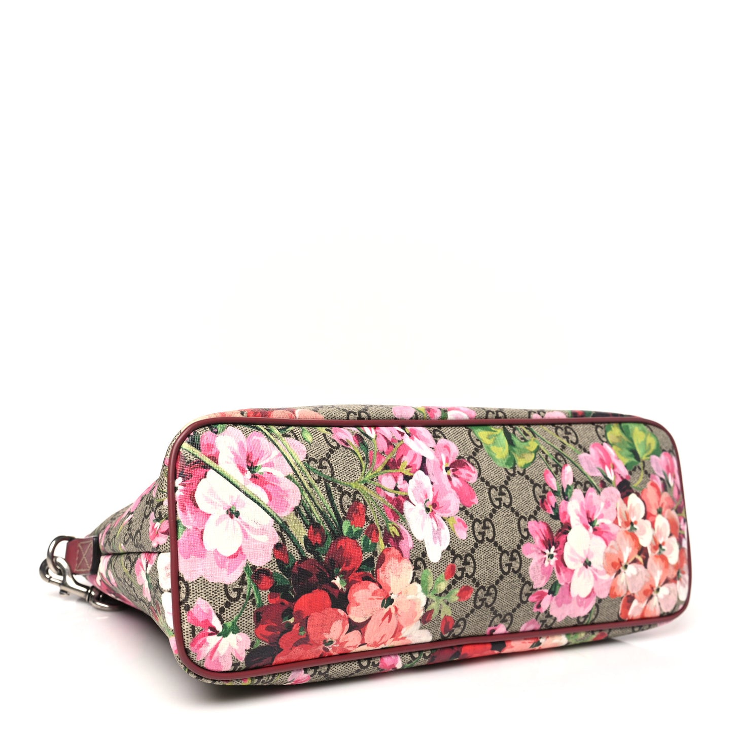 GG Supreme Monogram Blooms Small Zippered Tote Beige Multicolor Dry Rose