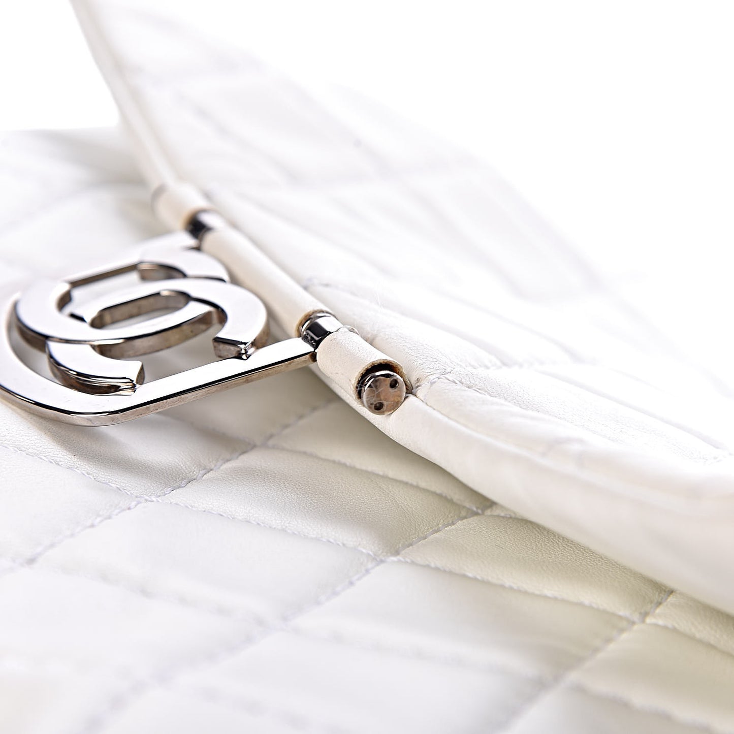 Lambskin Quilted Flap White