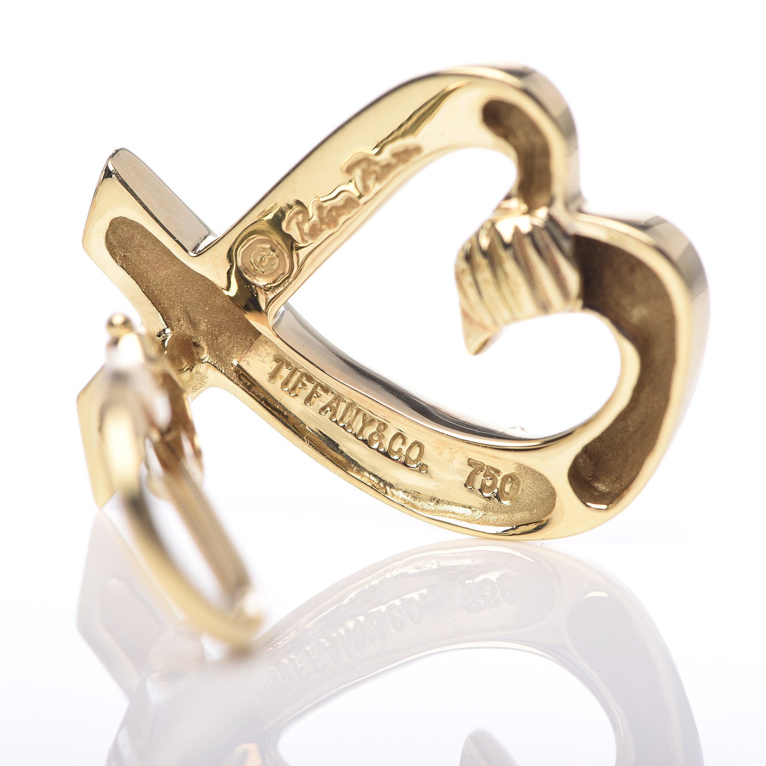 Tiffany 18K Yellow Gold Medium Paloma Picasso Loving Heart Clip-On Earrings 4 of 4