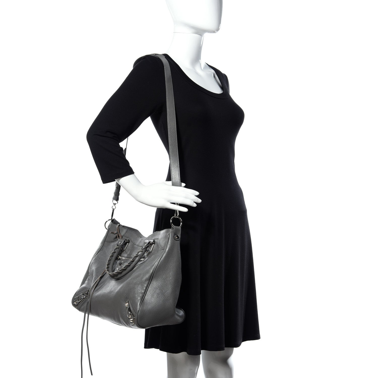 Balenciaga Chevre Silver Metallic Edge Hardware Velo Gris Acier 2 of 9