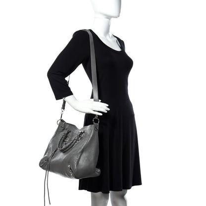 Balenciaga Chevre Silver Metallic Edge Hardware Velo Gris Acier 2 of 9