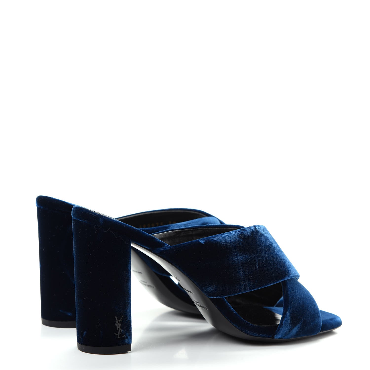 Saint Laurent Velvet LouLou 95 Mules 38 Bluette 4 of 10
