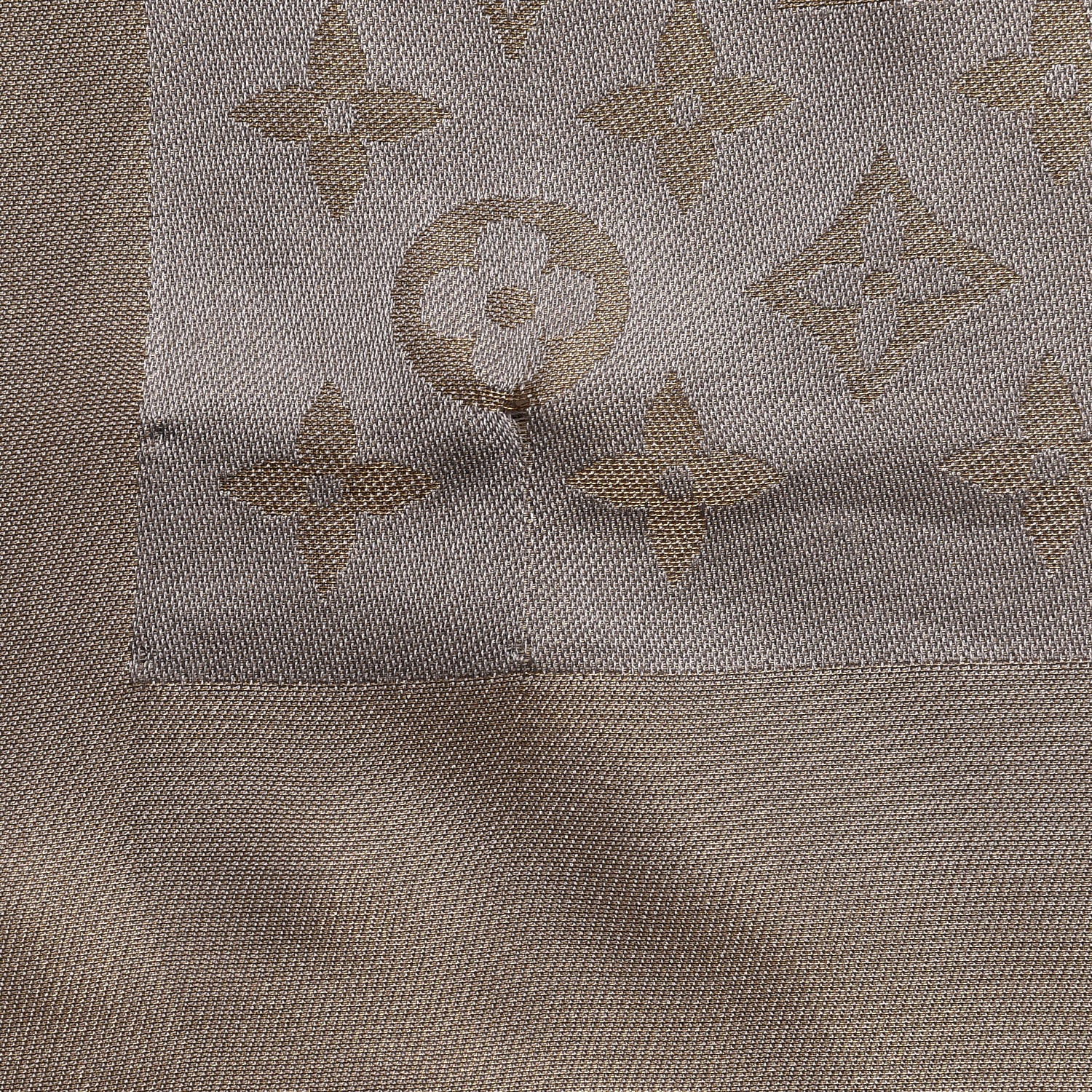 Louis Vuitton Silk Lurex Wool Monogram Shine Shawl Charcoal Greige 5 of 5