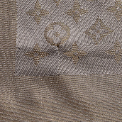 Louis Vuitton Silk Lurex Wool Monogram Shine Shawl Charcoal Greige 5 of 5