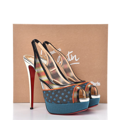 Christian Louboutin Fishnet Shiny Calfskin Marinadentella 150 Pumps 40 Ocean 9 of 9