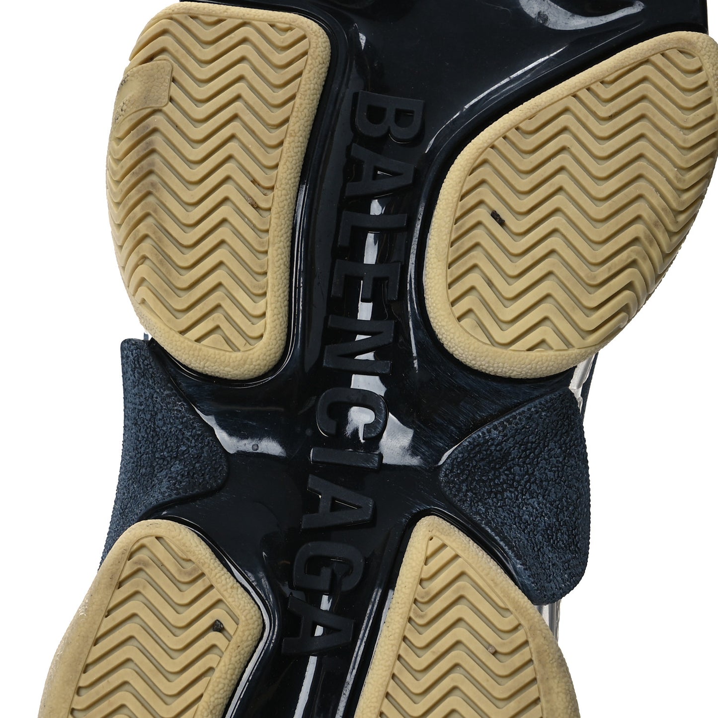 X GUCCI GG Supreme Monogram Allover Logo Womens Triple S Sneakers 37 Beige Ebony Mystic White