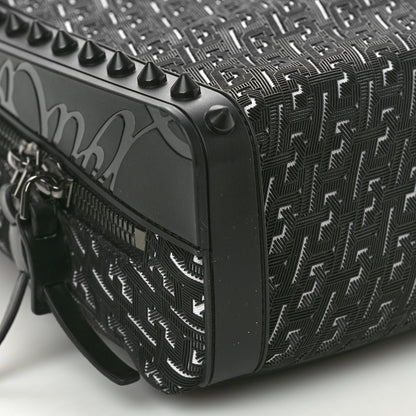 Christian Louboutin Calfskin Nylon Embossed Backparis Spiked Backpack Black 8 of 9