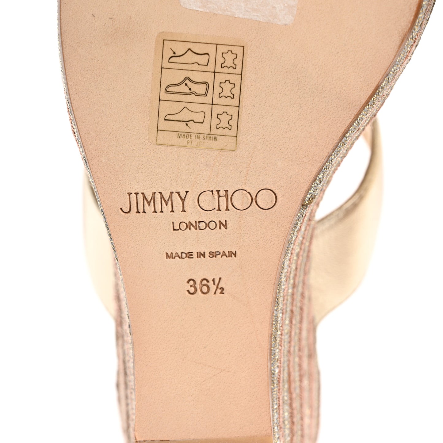 Metallic Nappa Raffia Parker Wedge 100 Sandals 36.5 Gold Multicolor