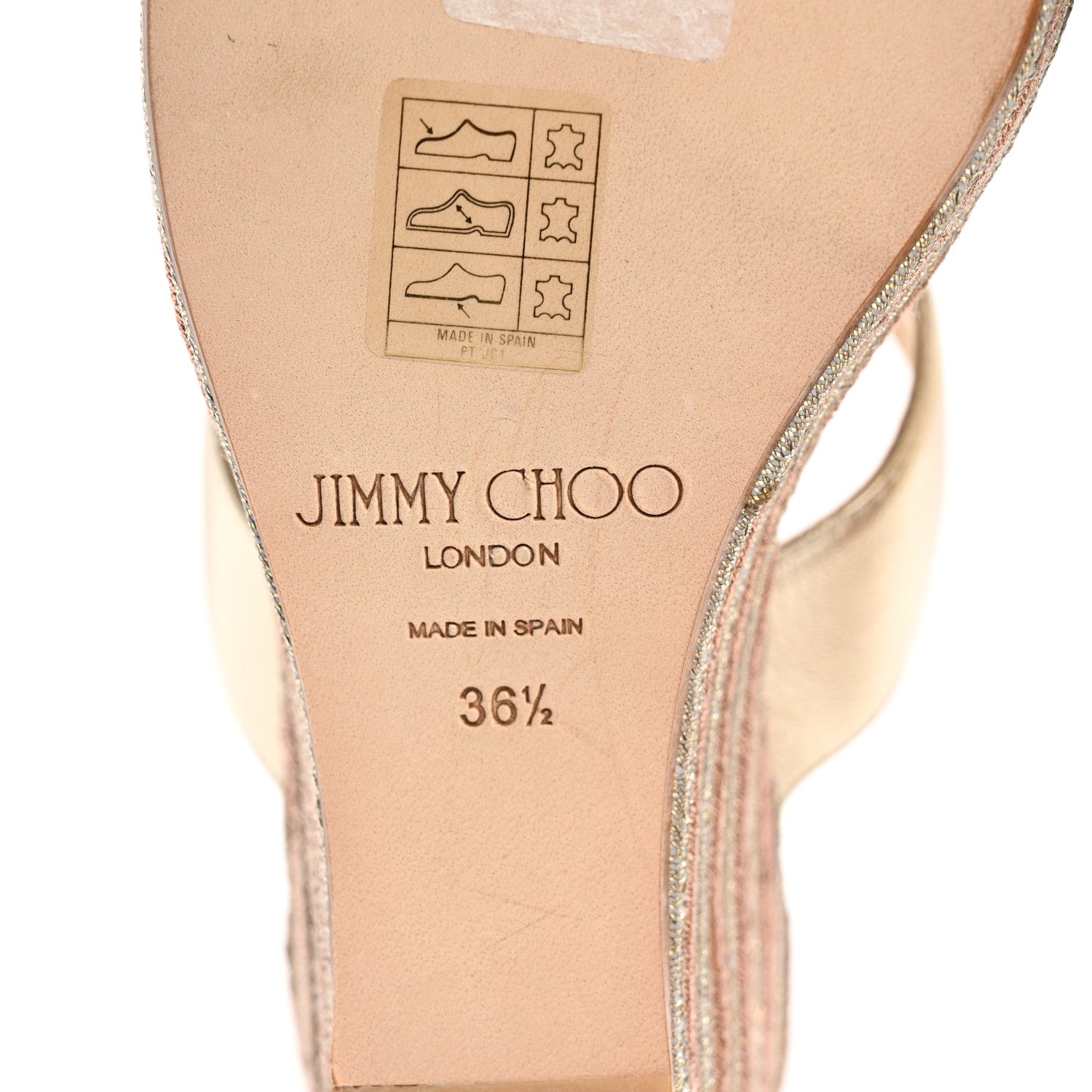 Jimmy Choo Metallic Nappa Raffia Parker Wedge 100 Sandals 36.5 Gold Multicolor 8 of 8