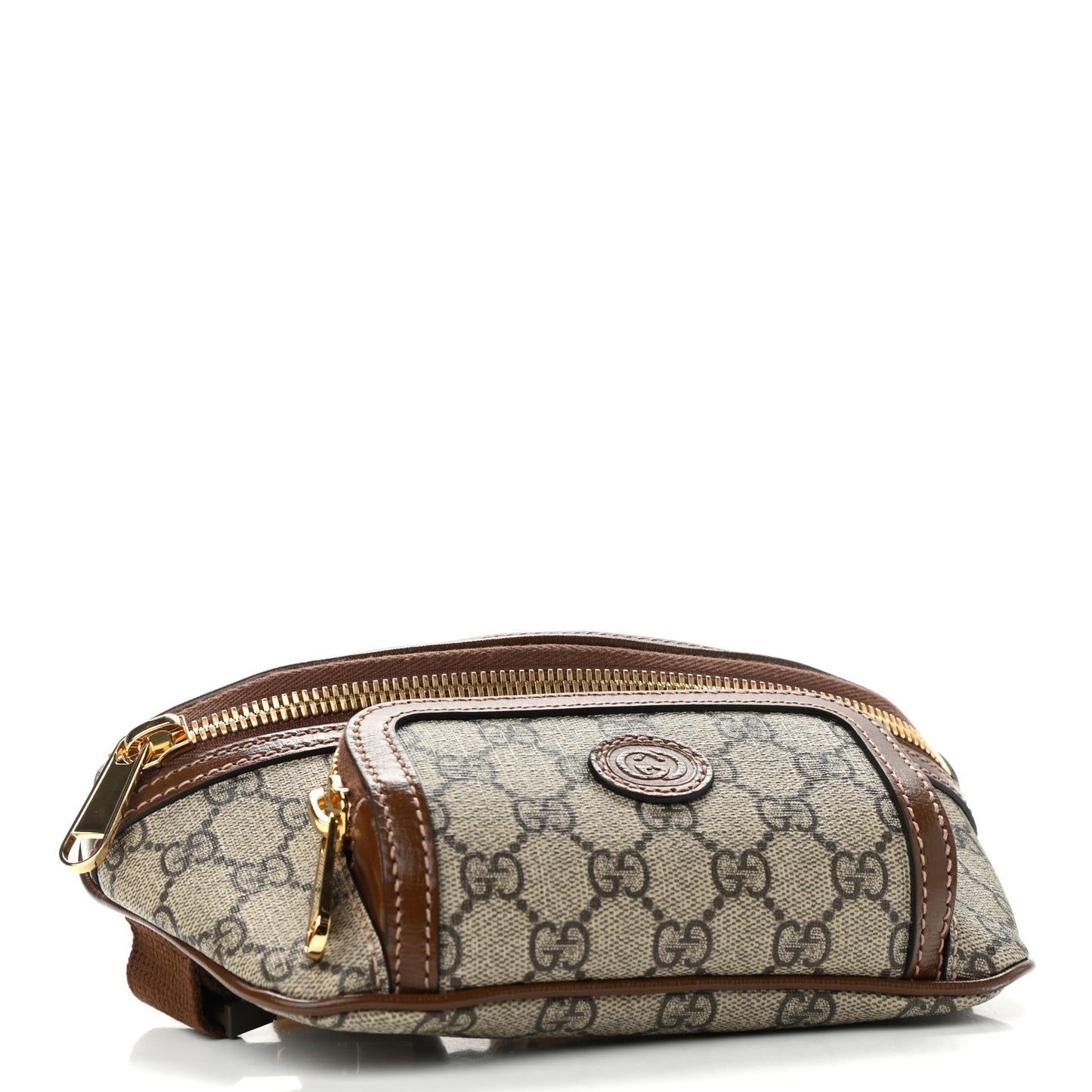GG Supreme Monogram Textured Calfskin Retro Interlocking G Belt Bag Beige Ebony Brown Sugar