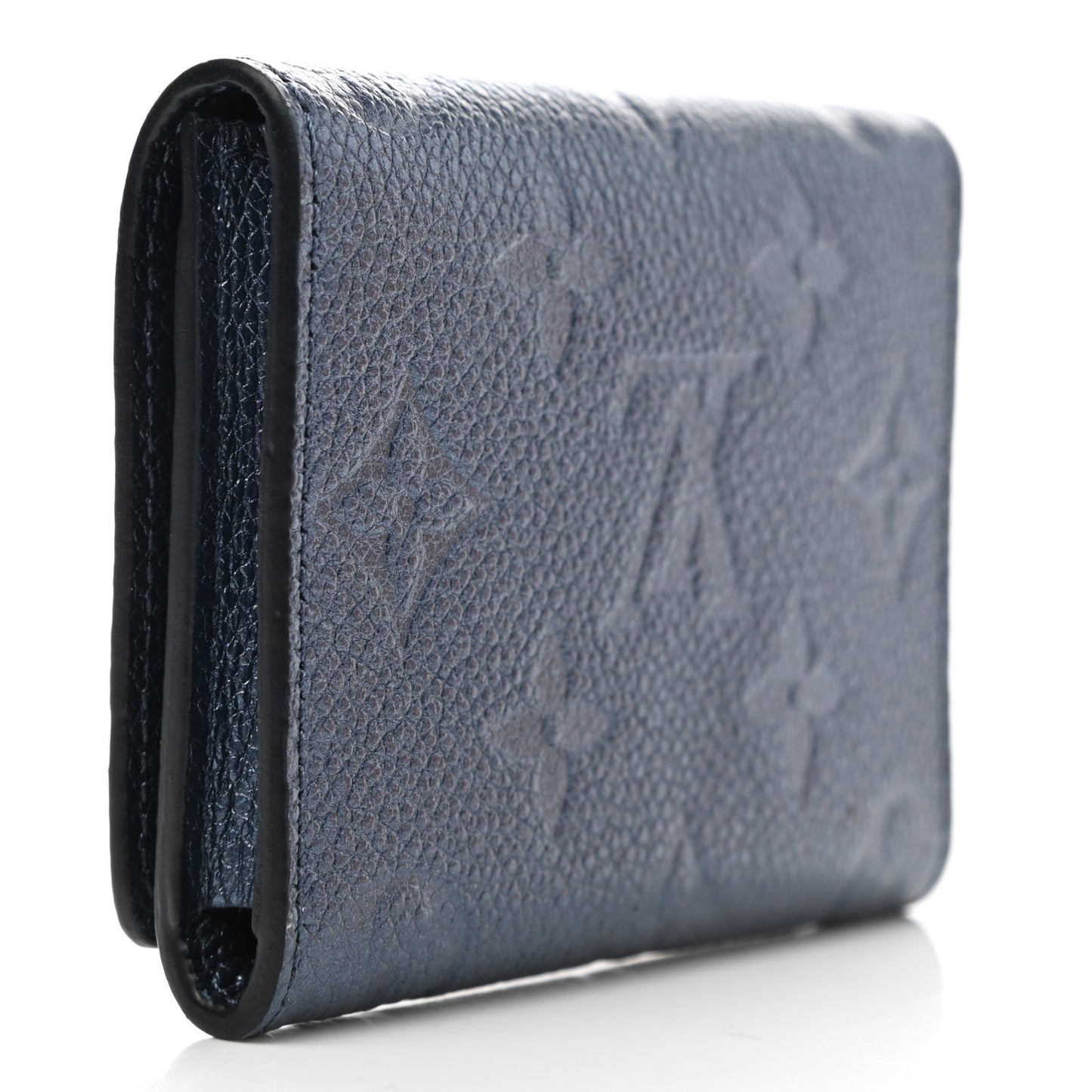 Metallic Empreinte Business Card Holder Navy Nacre