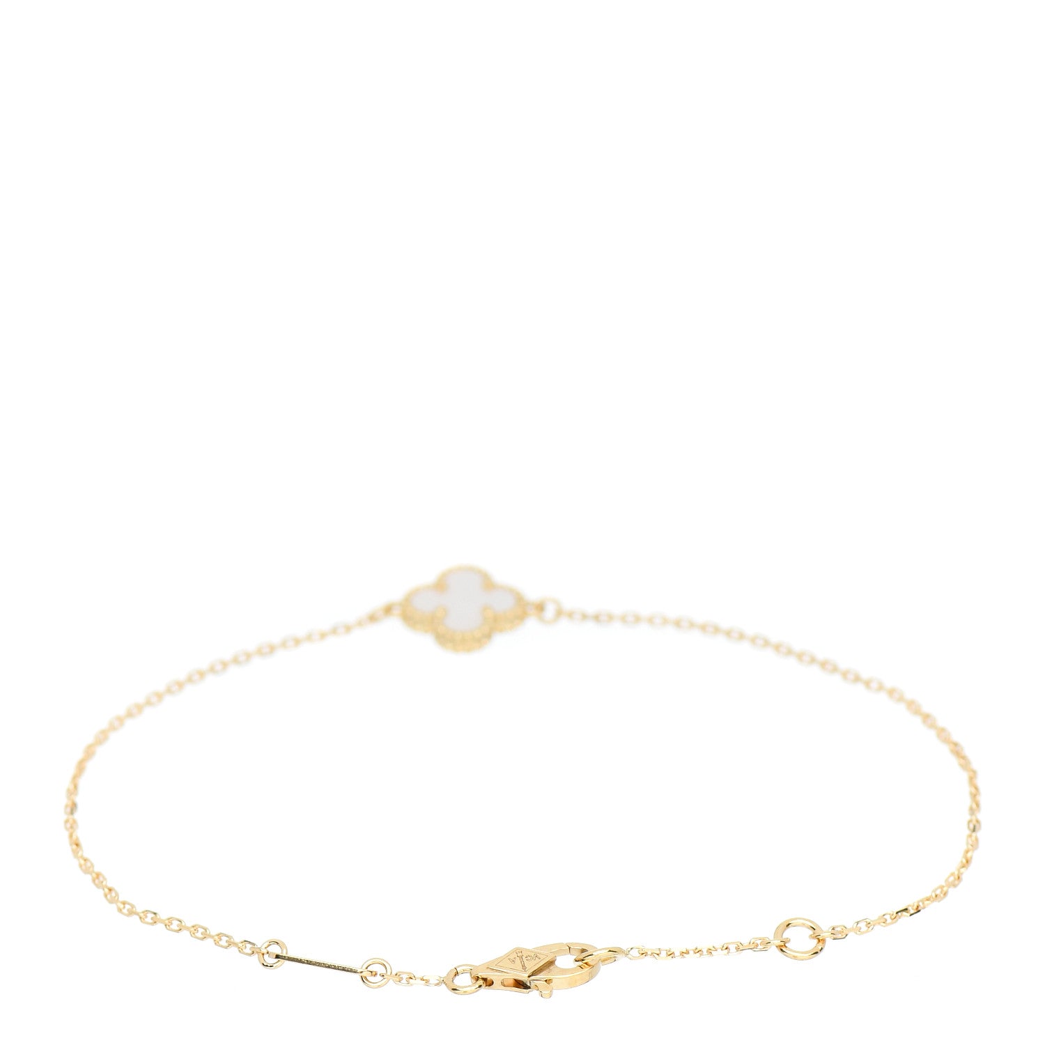 Van Cleef & Arpels 18K Yellow Gold Mother of Pearl Sweet Alhambra Bracelet 2 of 3