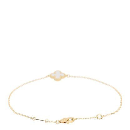 Van Cleef & Arpels 18K Yellow Gold Mother of Pearl Sweet Alhambra Bracelet 2 of 3