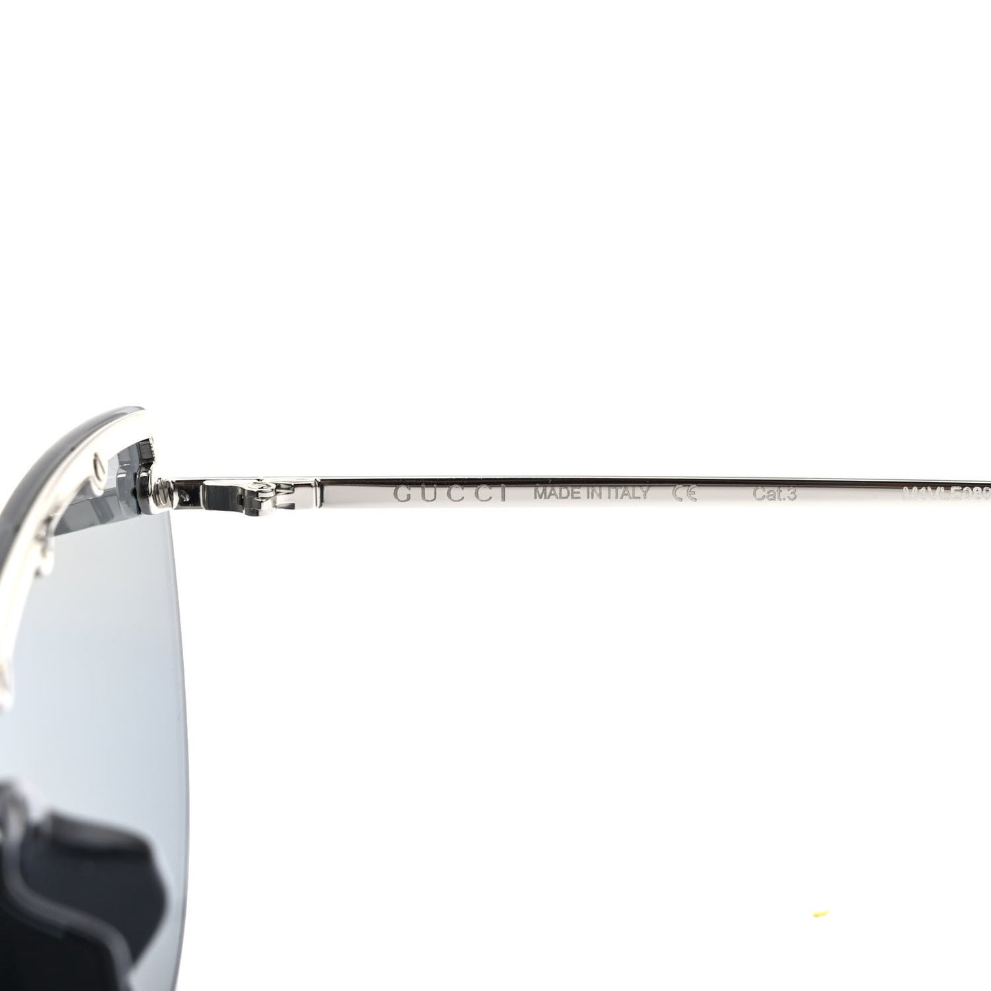 Metal Rimless Star Studded 90mm Cat Eye GG0666S Sunglasses Mirror Silver