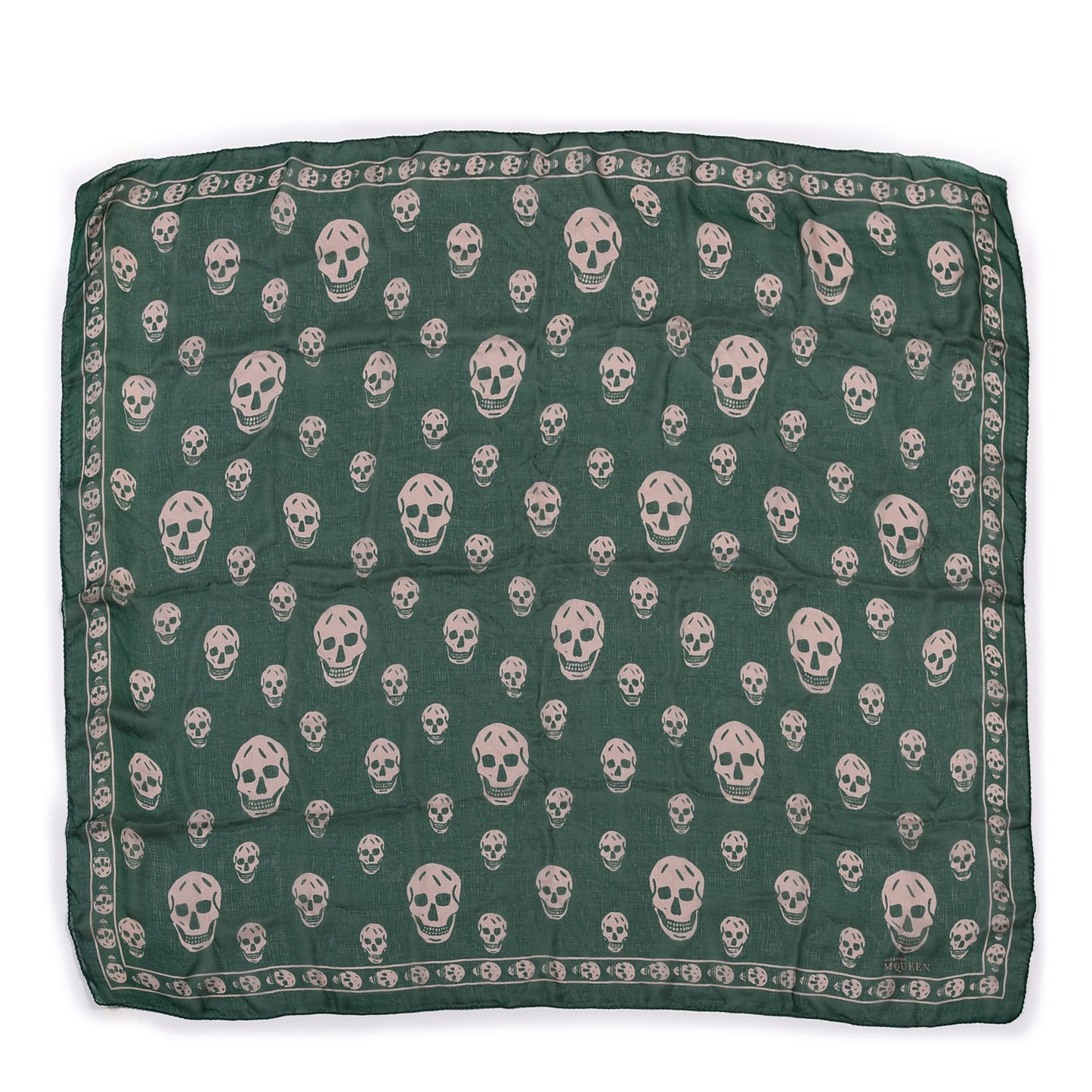 Silk Chiffon Skull Scarf Green