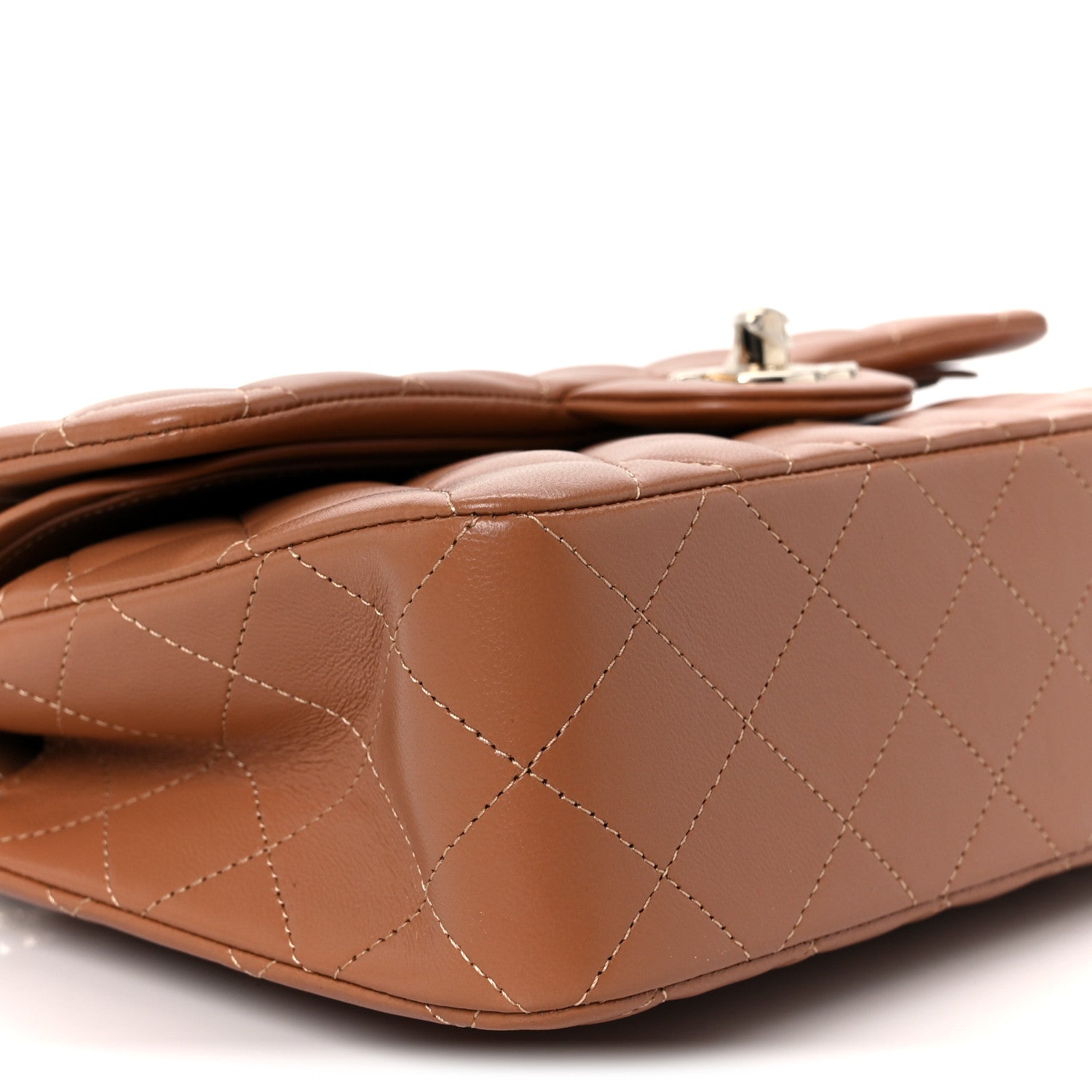 Chanel Lambskin Quilted Small Double Flap Brown 10 of 12