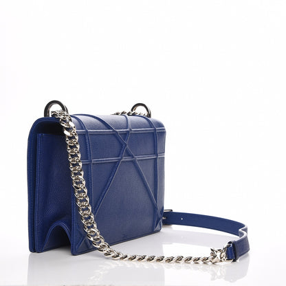 Christian Dior Grained Calfskin Medium Diorama Flap Bag Bleu De Minuit 3 of 7