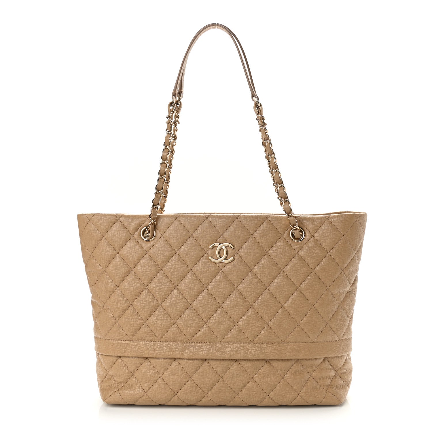 Chanel Caviar Quilted Rolled Up Tote Beige 1 of 11