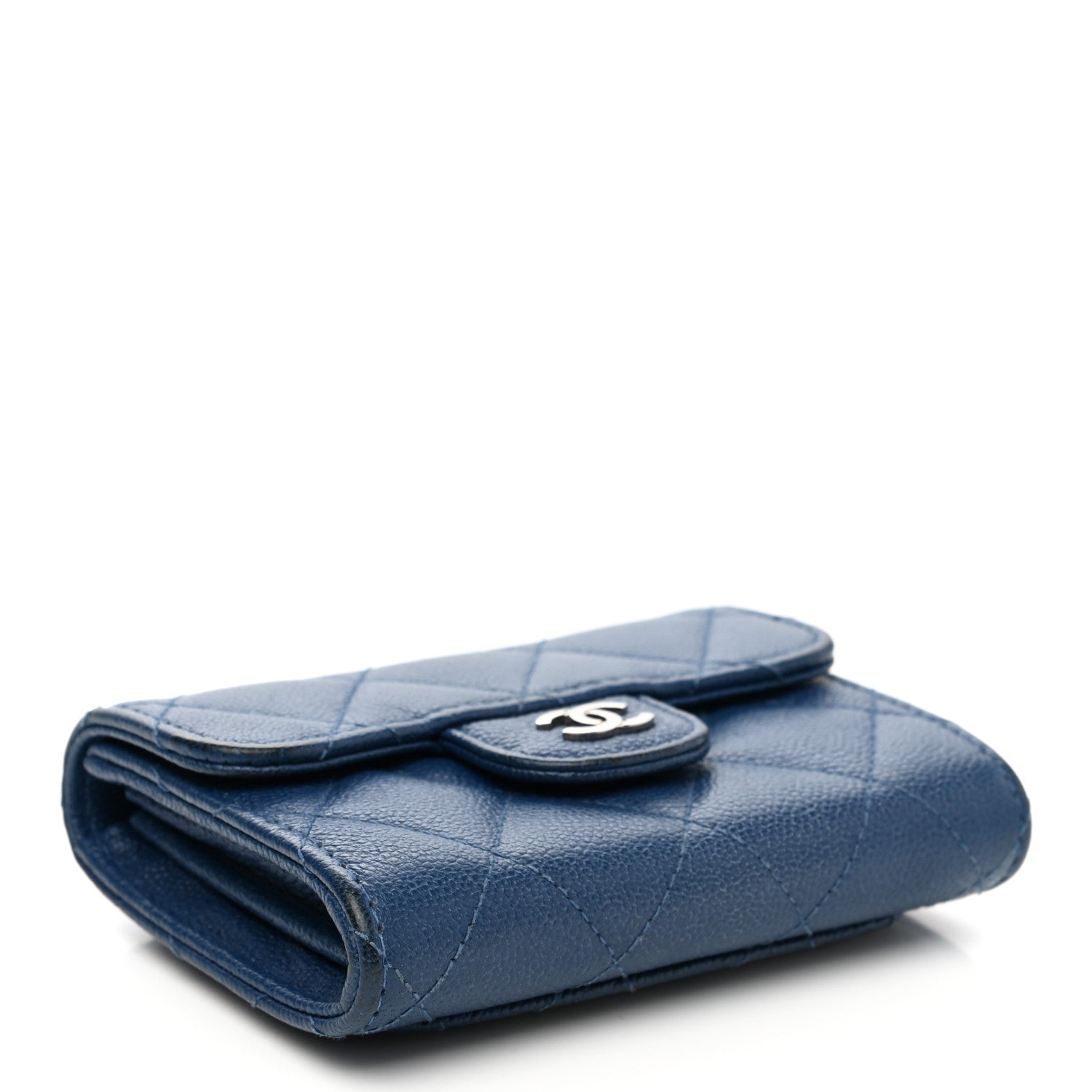 Chanel Caviar Quilted Flap Card Holder Wallet Navy 4 of 12