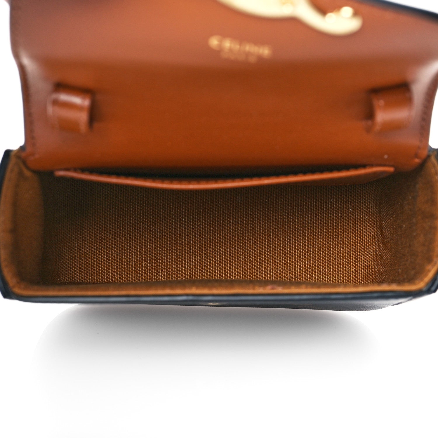 Celine Triomphe Canvas Calfskin Mini Triomphe Tan 5 of 10