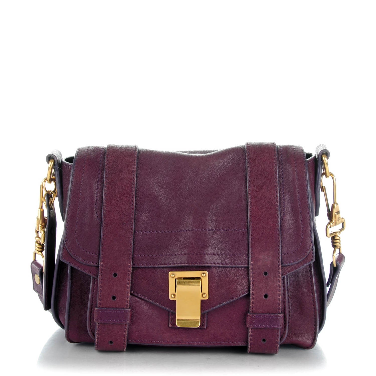 Proenza Schouler Lambskin PS1 Pouch Messenger Plum 1 of 8