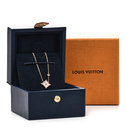 Louis Vuitton 18K Pink Gold Diamond Pink Mother of Pearl Color Blossom BB Star Pendant Necklace 6 of 6