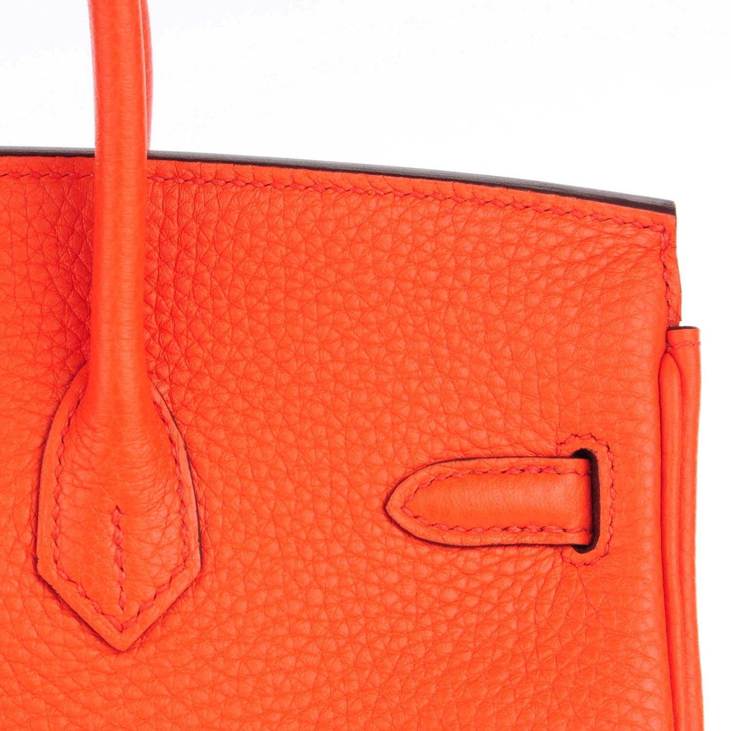 Hermes Taurillon Clemence Birkin 25 Orange Poppy 11 of 20