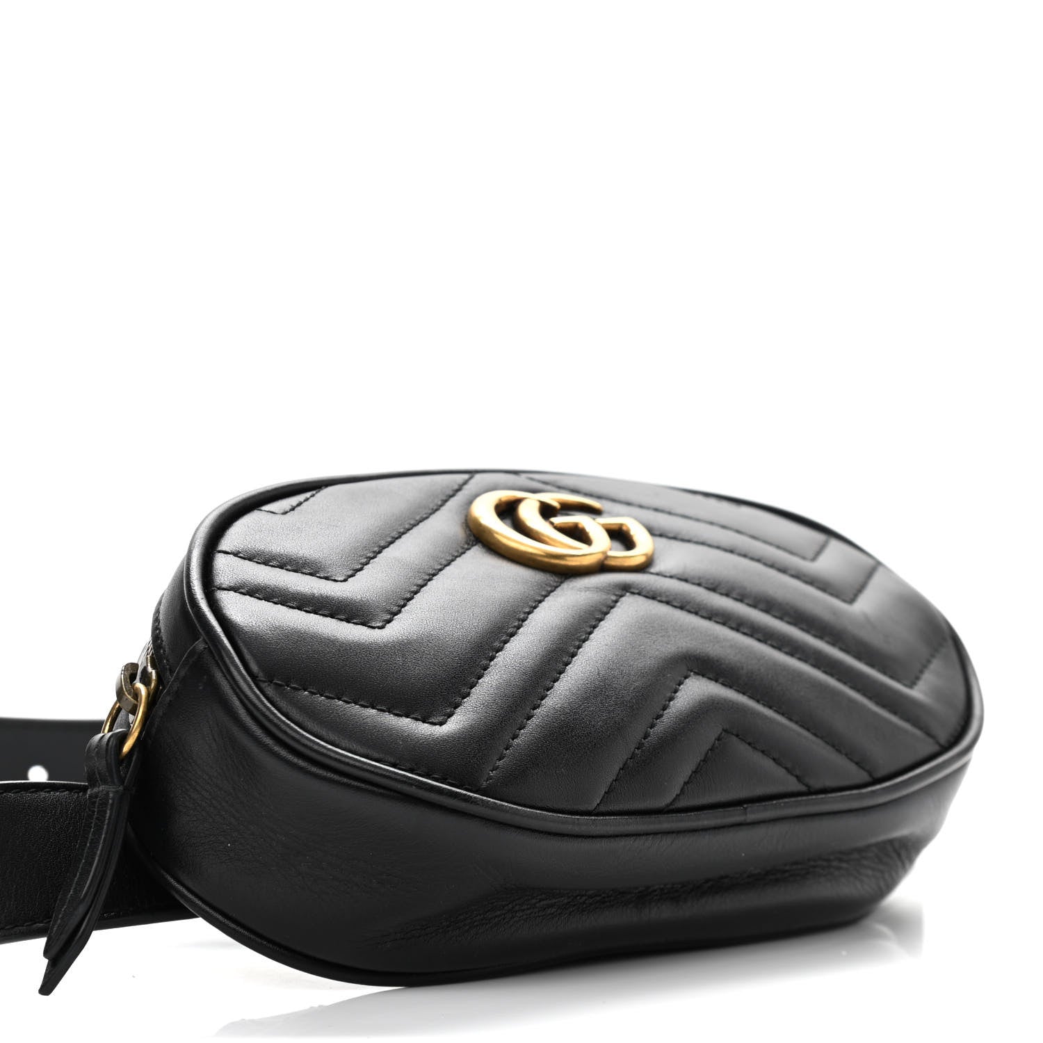 Gucci Calfskin Matelasse GG Marmont Belt Bag 95 38 Black 4 of 10