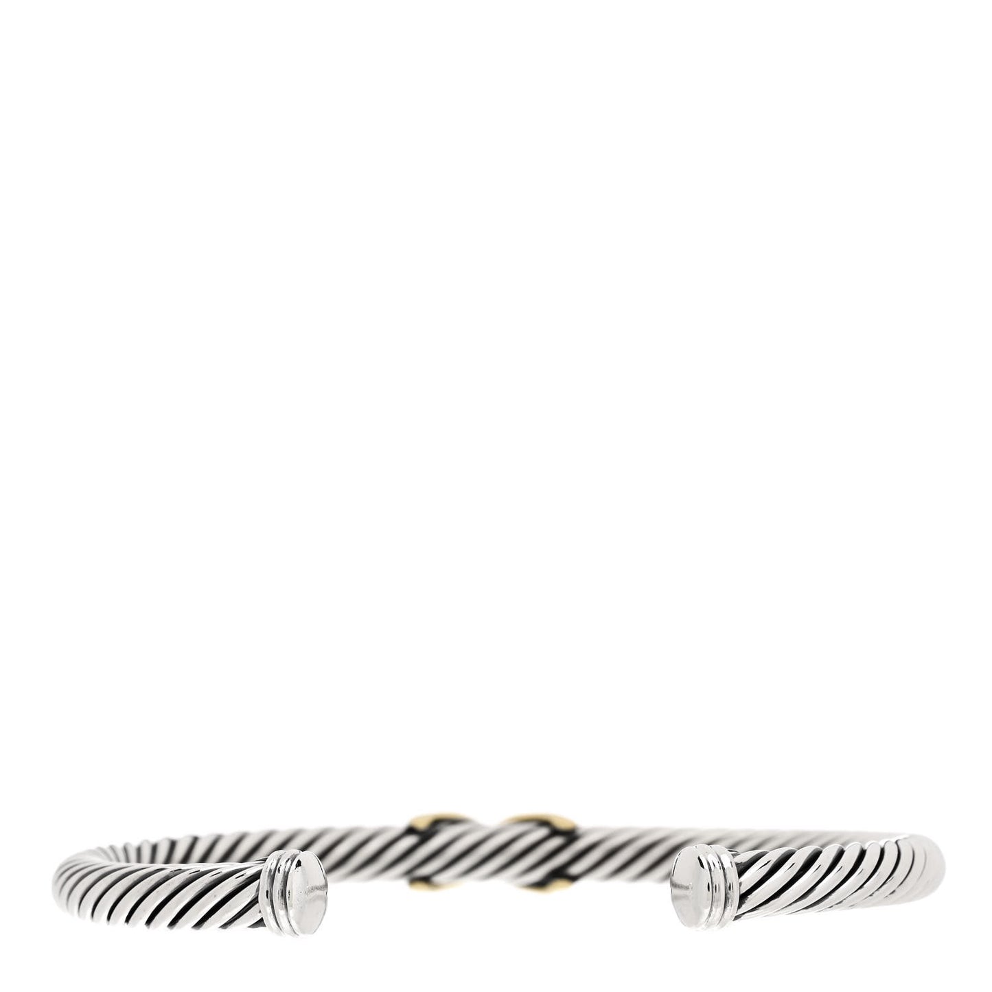 Sterling Silver 14K Yellow Gold 5mm X Station Cable Bracelet