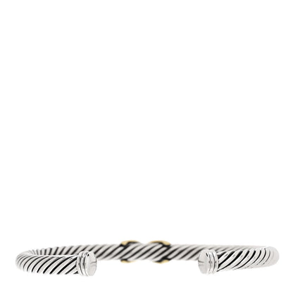 David Yurman Sterling Silver 14K Yellow Gold 5mm X Station Cable Bracelet 2 of 3