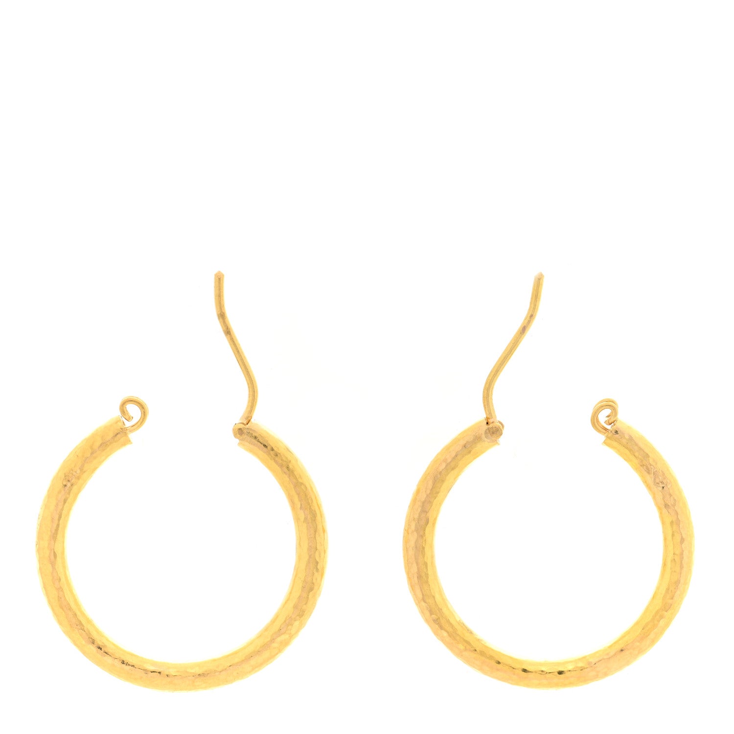 Elizabeth Locke 19K Yellow Gold Giant Hammered Hoop Earrings 3 of 4