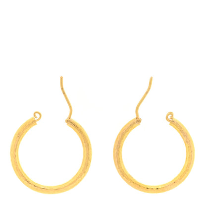 Elizabeth Locke 19K Yellow Gold Giant Hammered Hoop Earrings 3 of 4