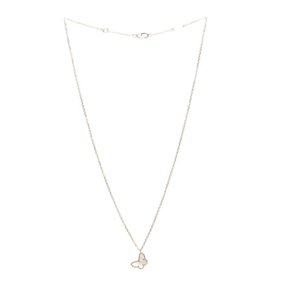 Van Cleef & Arpels 18K Yellow Gold Mother of Pearl Sweet Alhambra Butterfly Pendant Necklace 3 of 7