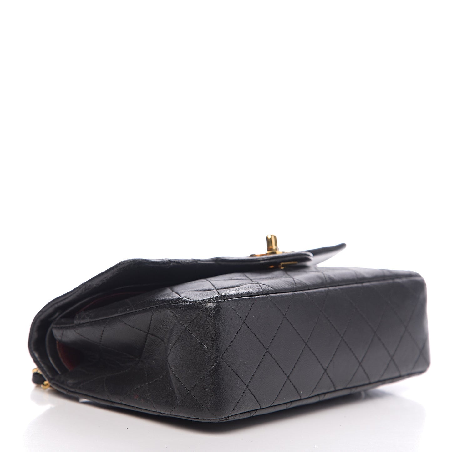 Lambskin Quilted Small Double Flap Black