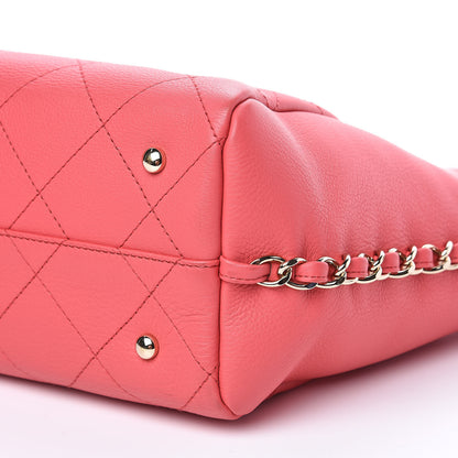 Chanel Bullskin Stitched Small Shopping Tote Pink 9 of 11