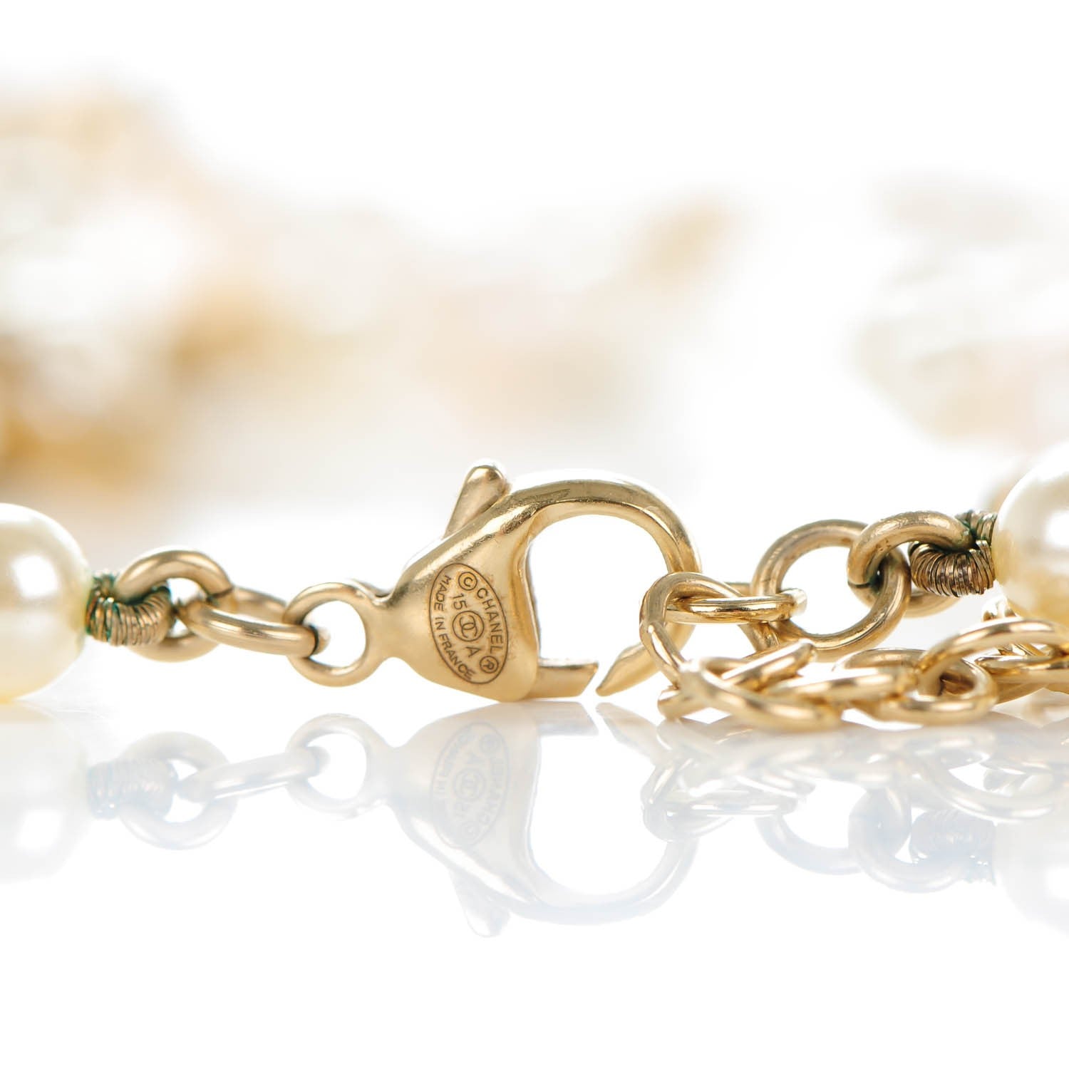 Chanel Pearl Crystal CC Star Long Necklace Gold 3 of 3