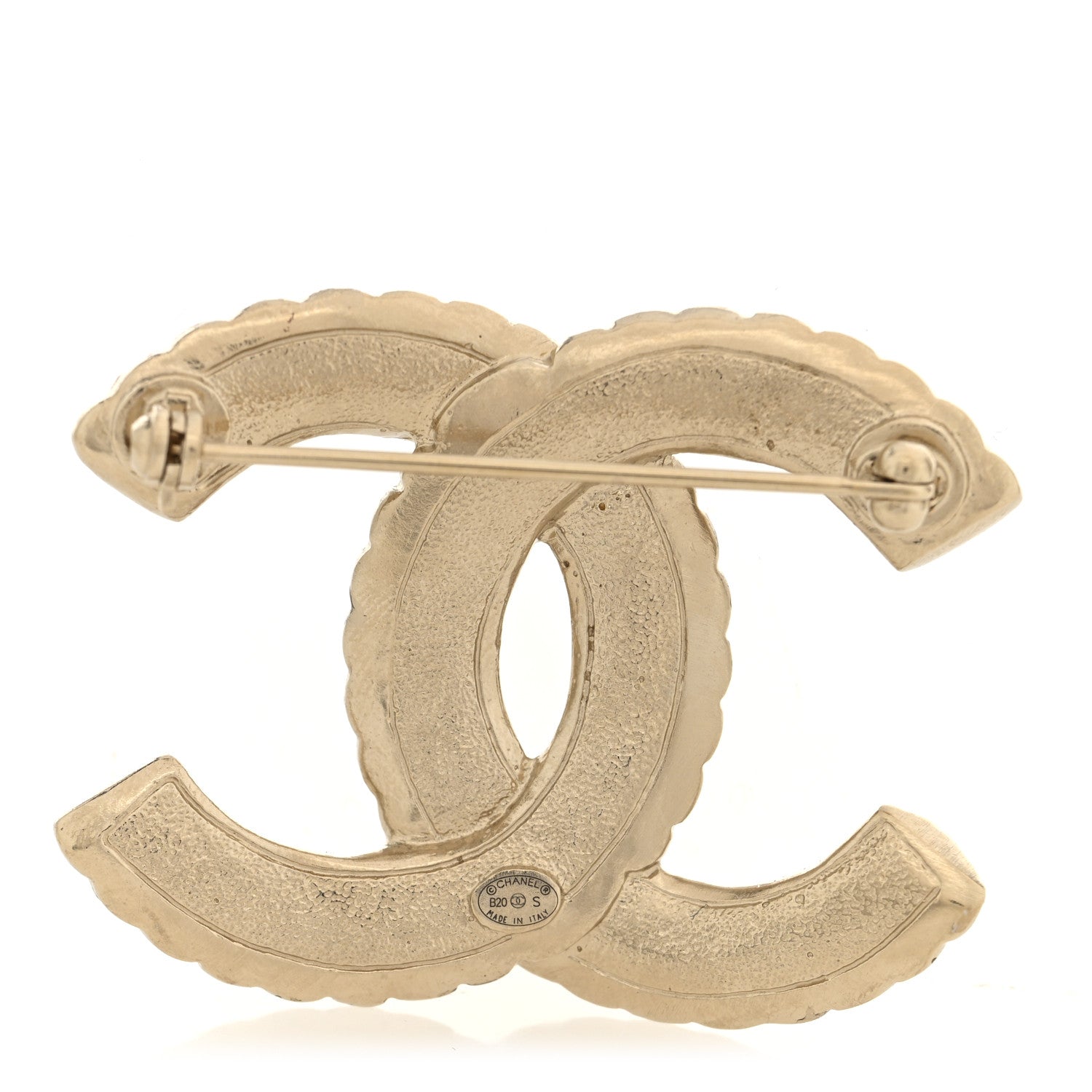 Chanel Pearl Crystal Queen of France CC Brooch Gold 1850068