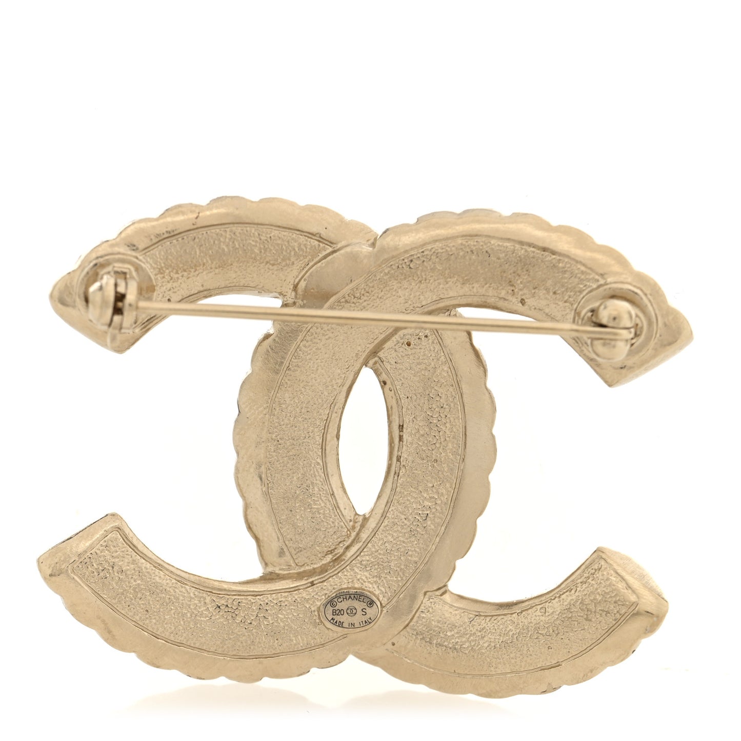 Pearl Crystal Queen of France CC Brooch Gold