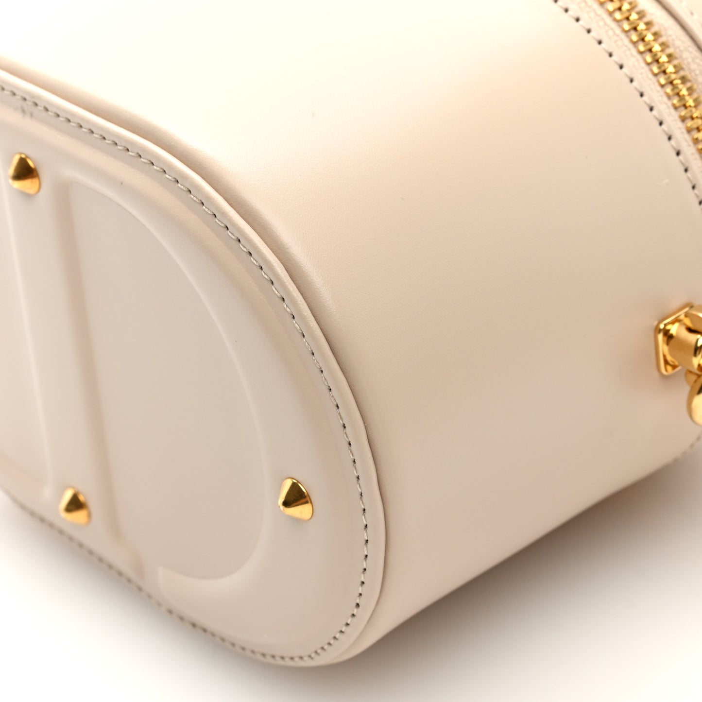 Calfskin CD Signature Vanity Caramel Beige