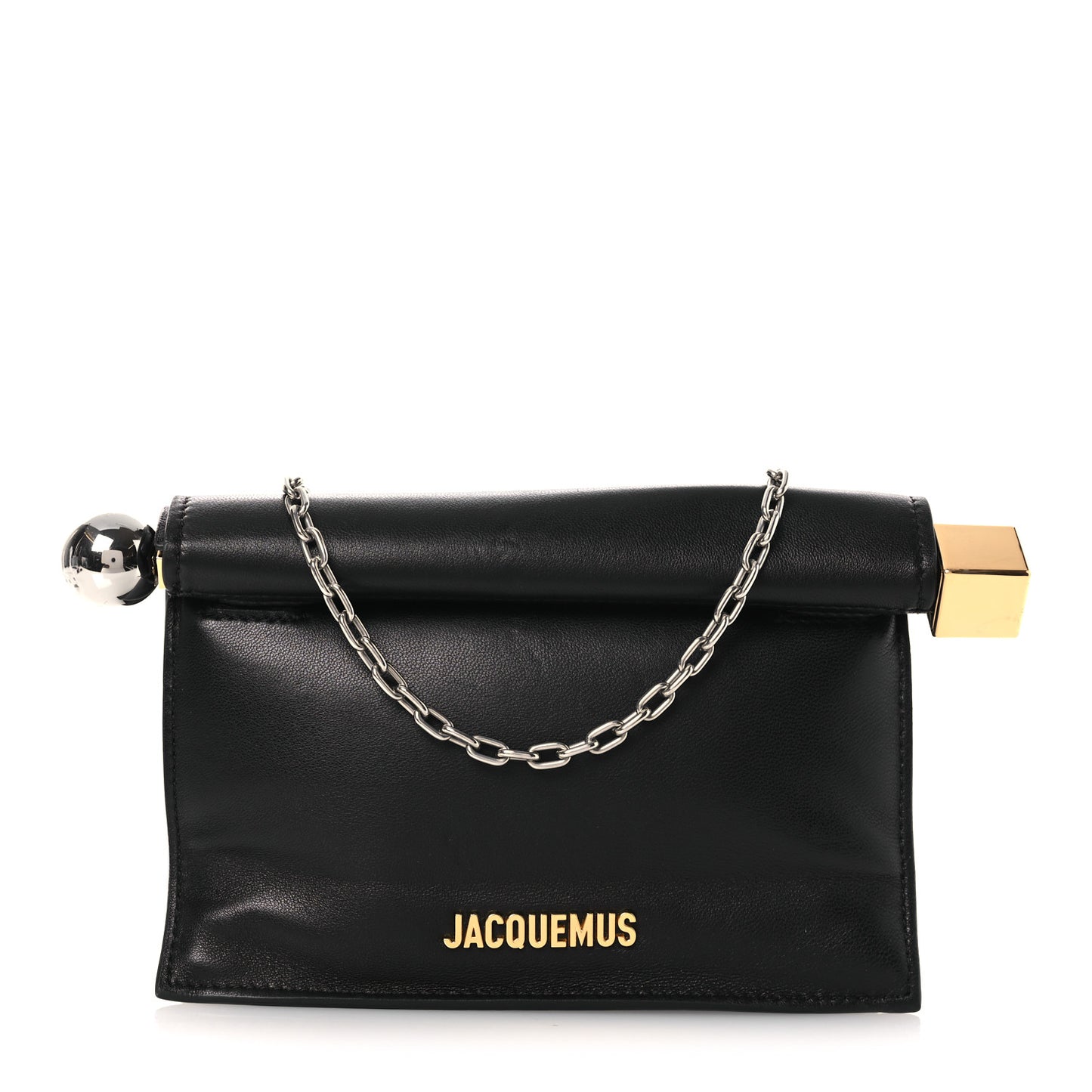 Smooth Calfskin La Pochette Rond Carre Black