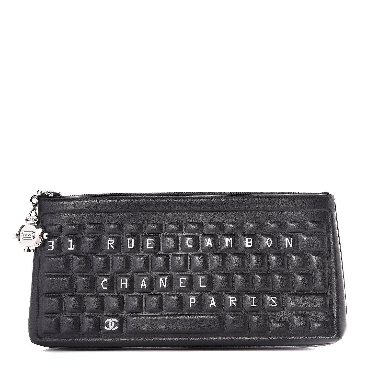 Chanel Metallic Calfskin Keyboard Pouch Black 1 of 10