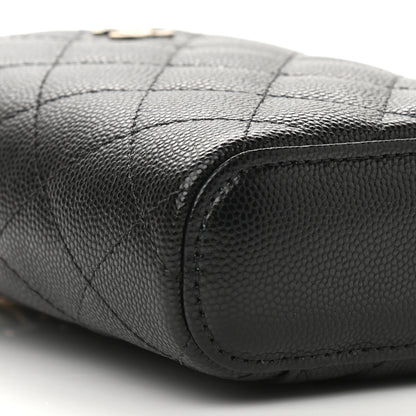 Chanel Caviar Quilted Small Vertical Coco Beauty Vanity Case With Chain Black 8 of 9