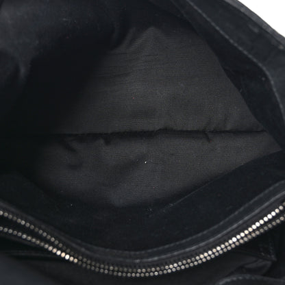 Saint Laurent Calfskin Crocodile Embossed Medium West Hollywood Monogram Fold-Over Grey 6 of 11